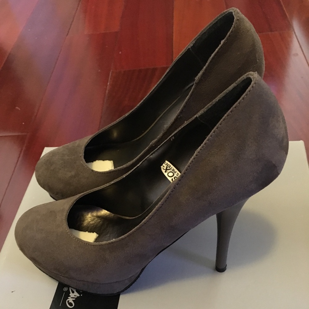 Mossimo Faux Suede High Heel Pumps - Taupe